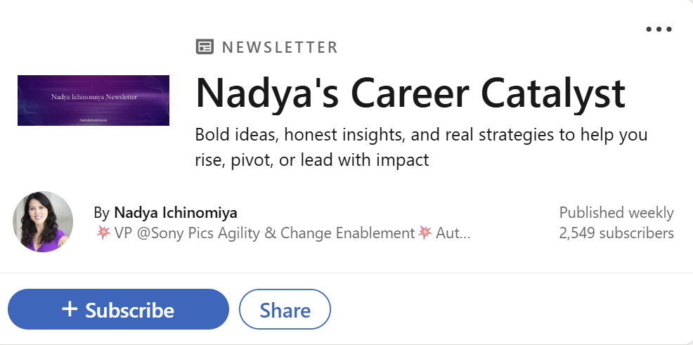 Nadya’s Career Catalyst Newsletter